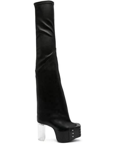 Rick Owens Overknee Laarzen - Zwart