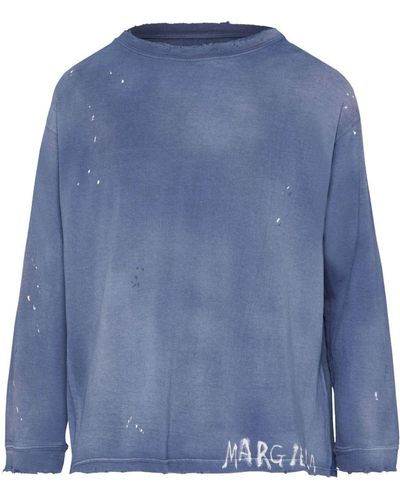 Maison Margiela Pullover mit Handschrift - Blau