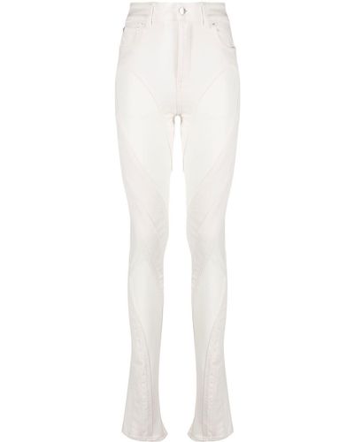 Mugler Skinny-Jeans mit Kontrasteinsatz - Weiß