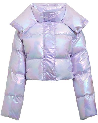 Unreal Fur Fractals Holographic-effect Padded Jacket - Blue