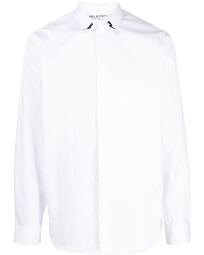 Neil Barrett Thunderbolt-print Cotton Shirt - White