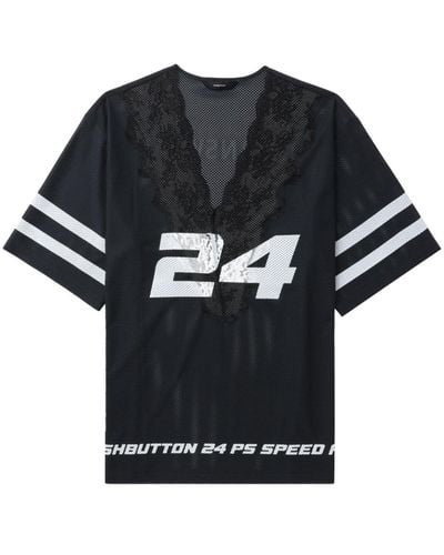 Pushbutton Camiseta con números estampados - Negro