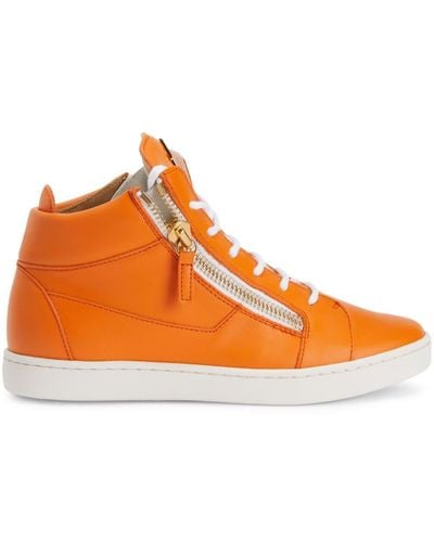 Giuseppe Zanotti Nicki Leren Sneakers - Oranje