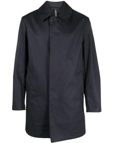 Mackintosh Single-breasted Cotton Raincoat - Blue