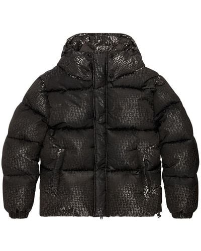 DIESEL W-rolfys Monogram-pattern Puffer Jacket - Black