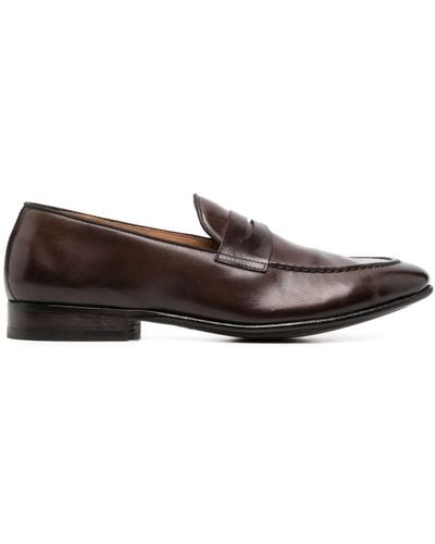 Alberto Fasciani Penny-slot Leather Loafers - Brown