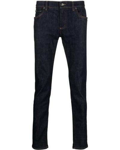 Dolce & Gabbana Low-rise Slim-cut Jeans - Blue