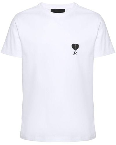 John Richmond T-Shirt mit Logo-Stickerei - Weiß