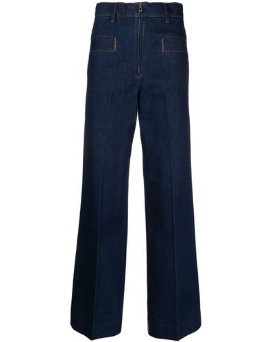 Sandro High-waist Wide-leg Jeans - Blue