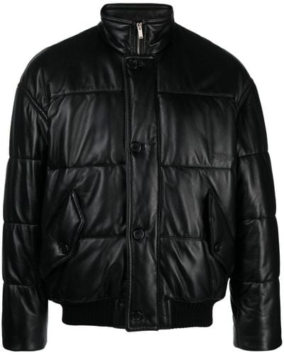 Saint Laurent Padded Leather Jacket - Black