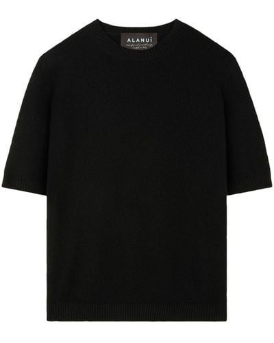 Alanui Camiseta de punto fino con cuello redondo - Negro