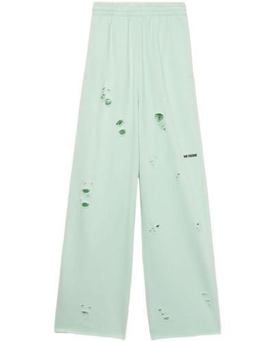 we11done Distressed Track Trousers - Green