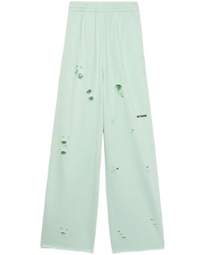 we11done Pantaloni sportivi con effetto vissuto - Verde