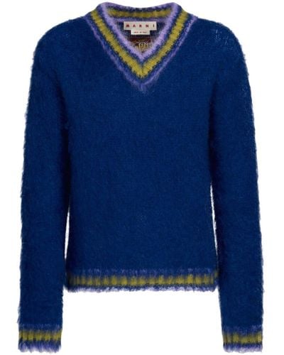 Marni Jersey con ribete de rayas - Azul