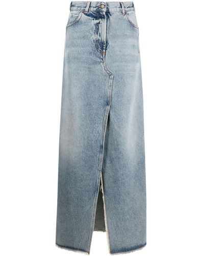 DARKPARK Jupe longue en jean à taille haute - Bleu