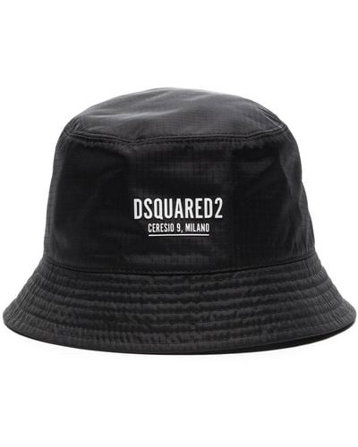DSquared² Sombrero de pescador con logo bordado - Negro