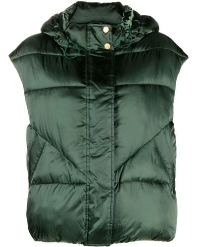 Patrizia Pepe Hooded Quilted Gilet - Green