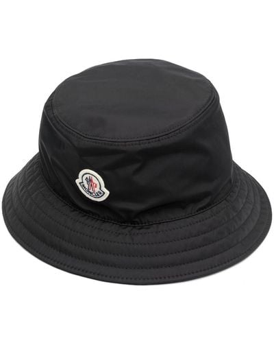 Moncler Sombrero de pescador con parche del logo - Negro