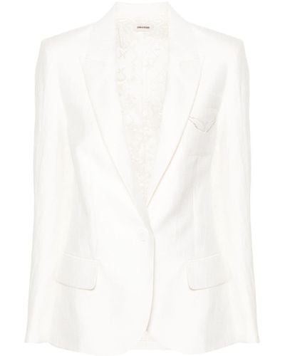Zadig & Voltaire Vow Single-breasted Crinkled Blazer - White