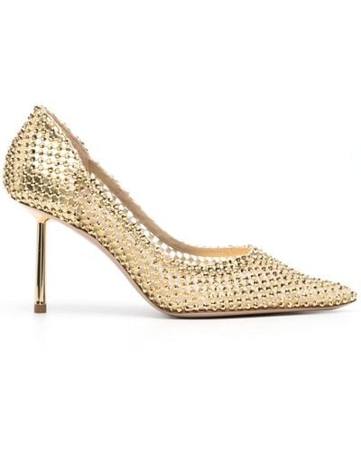 Le Silla Gilda 90mm Crystal-embellished Court Shoes - Metallic