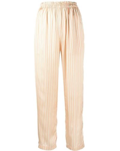 Bambah Stripe-print Straight-leg Pants - Natural