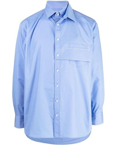 Kolor Off-center Half Button Fastening Shirt - Blue