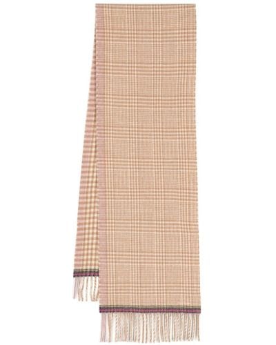 Paul Smith Houndstooth-pattern Wool Scarf - Natural
