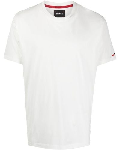 Kiton T-shirt à logo brodé - Blanc