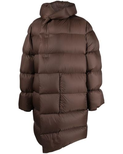 Rick Owens Oversized Hooded Padded Coat - Brown