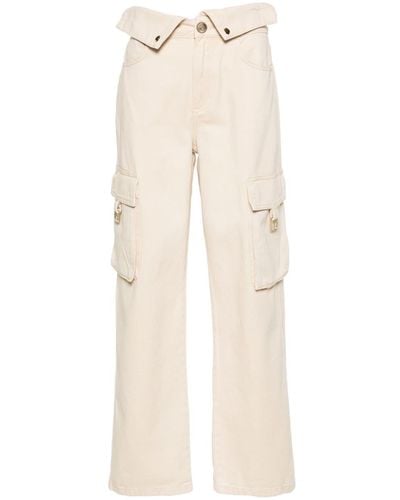 Liu Jo Cotton Cargo Pants - Natural