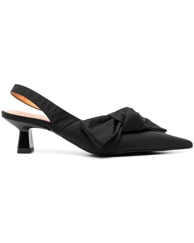 Ganni Zapatos de tacón Soft Bow con tira trasera - Negro