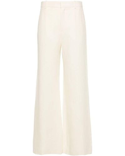 Chloé Pantalon en lin à coupe ample - Blanc