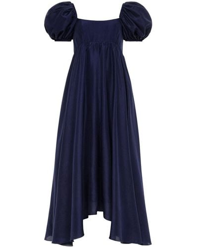 Azeeza Rory Silk Midi Dress - Blue