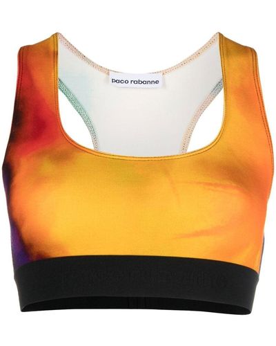 Rabanne Bodyline Panelled Rainbow Sports Bra - Orange