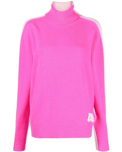 DSquared² Two-tone Wool-cashmere Roll-neck Sweater - Pink