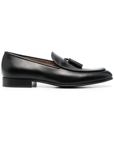 Gianvito Rossi Tassel-detail Leather Loafers - Black