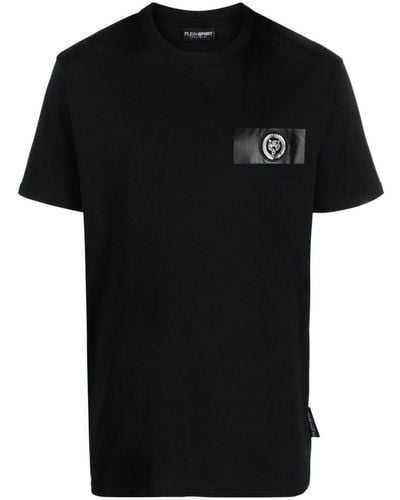 Philipp Plein Ss Logo-patch Cotton T-shirt - Black