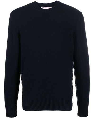 Orlebar Brown Lorca Striped-tipping Cashmere Sweater - Blue