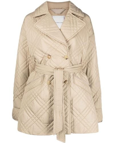 Tommy Hilfiger Double-breasted Quilted Coat - Natural