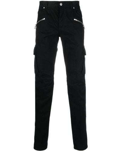 Balmain Pantalon en coton à poches cargo - Noir