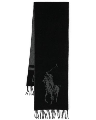Polo Ralph Lauren Écharpe en laine à motif Polo Pony - Noir