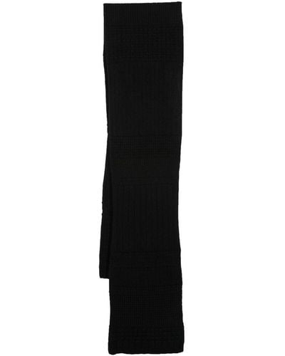 Barrie Stripe-print Knit Scarf - Black