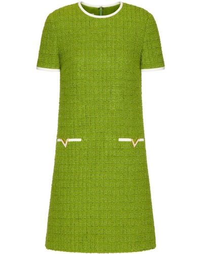 Valentino Garavani Vgold Tweed Minidress - Green