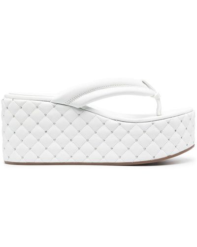 Le Silla Quilted Platform Sandals - White