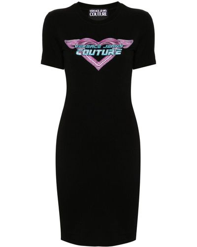 Versace Rhinestone-embellished Mini Dress - Black