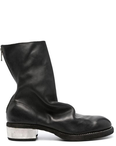 Guidi Round-toe Leather Boots - Black