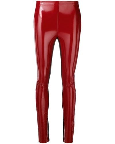 Karl Lagerfeld Leggings mit Lackleder-Effekt - Rot