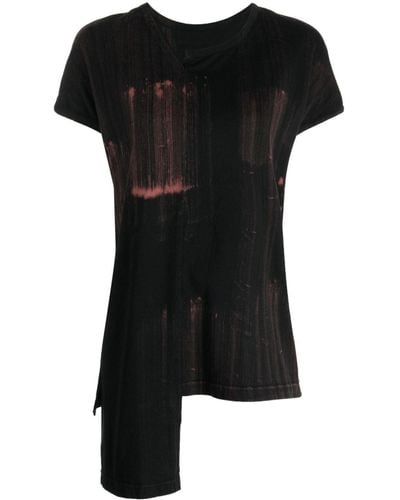 Y's Yohji Yamamoto Layered-detail Cotton T-shirt - Black