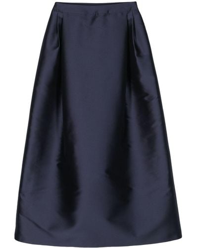 Alberta Ferretti Mikado A-line Maxi Skirt - Blue