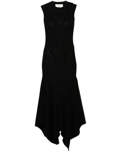 Ami Paris リブニット ドレス - ブラック